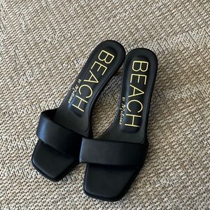 Beach by Matisse Black Leather Slide Sandals
